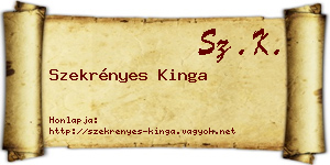 Szekrényes Kinga névjegykártya